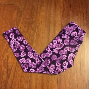 LuLaRoe kids leggings - S/M purple floral